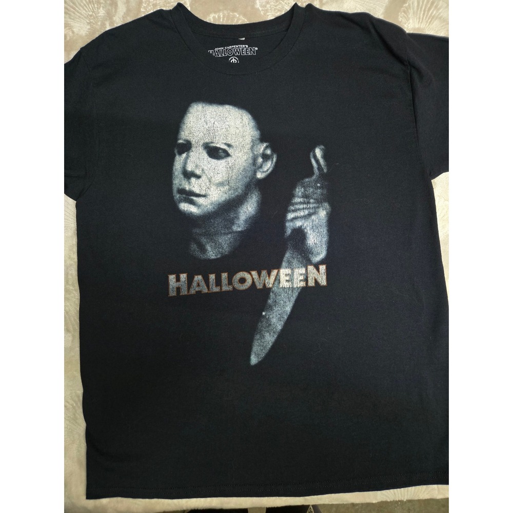 John Carpenter Halloween Michael Myers Graphic T-Shirt Black Large Horror Movie